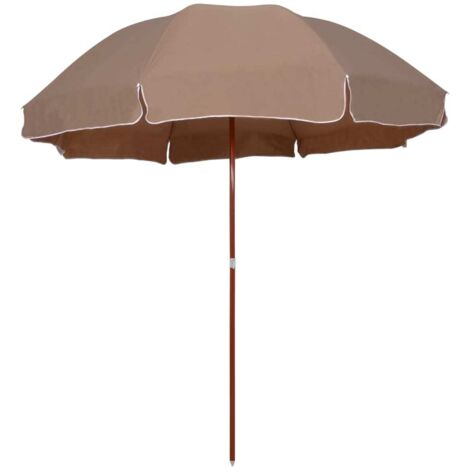 Parasol avec mât en acier 300 cm taupe (1/5)