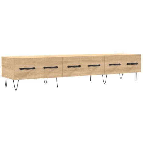 Meuble TV multimédia étagère télévision buffet téléviseur salle à manger salon chambre chêne sonoma 150 x 36 x 30 cm bois d'ingénierie brun (1/5)