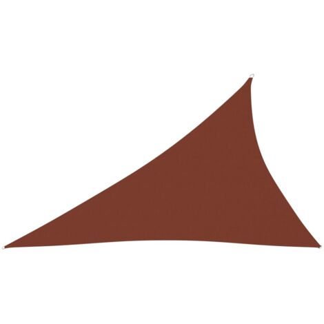 Voile toile d'ombrage parasol tissu oxford triangulaire 4 x 5 x 6,4m terre cuite (1/5)