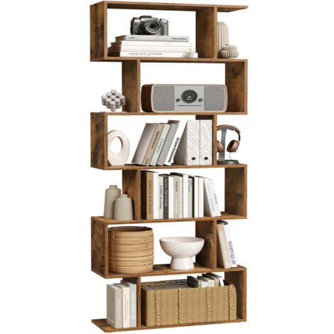 Bibliothèque VASAGLE Blanche 6 étagères, Design Scandinave, 190x70x24 Cm, En Panneaux Mélamine, à Monter Soi-même