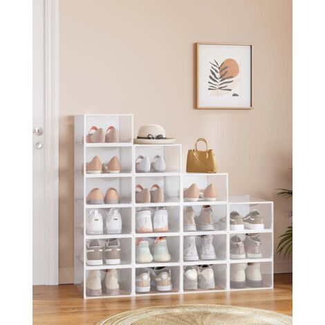 OLYCRAFT 3 Rouleaux Organisateurs De Charmes De Chaussures - 195 Trous Affichage Mural En Feutre Rose, Noir Et Blanc 54.7x31cm