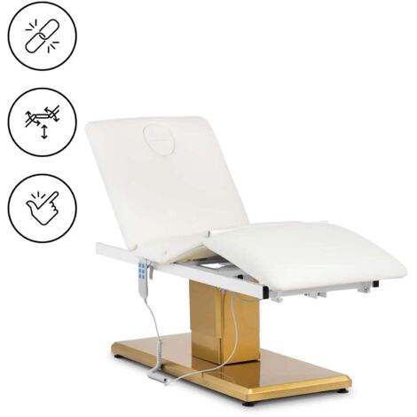 Fauteuil esthétique 150 kg 190 x 65 x 74 cm doré blanc (1/5)