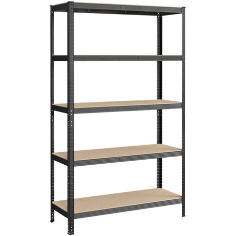 Étagère Garage Charges Lourdes 5 Niveaux – 180x90x60 Cm, 875 Kg Capacité, Acier Galvanisé Bleu, Planches Réglables