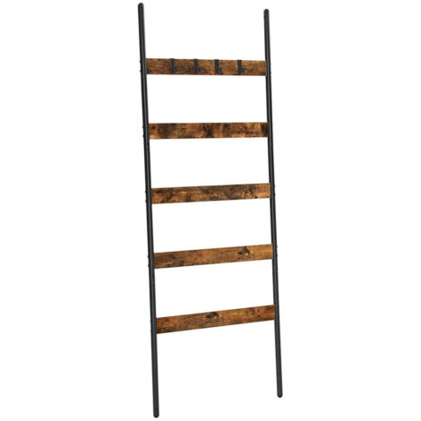 GOPLUS Porte-Serviettes Multifonctionnel en Bois à 4 Niveaux, Étagère