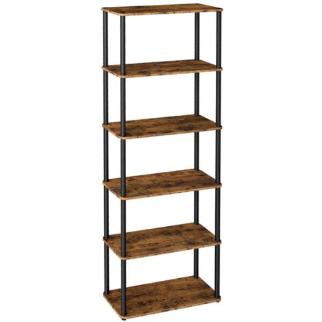 Bibliothèque étagère à 5 niveaux assemblage ultra-rapide sans outils étagère de rangement 238 x 38 x 139 cm pour salon chambre cuisine marron (1/5)