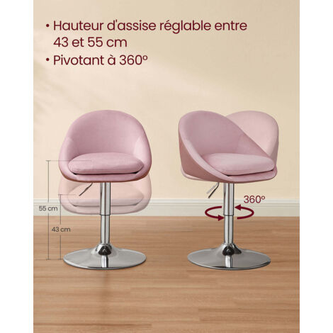 Chaise Bureau Moderne Velours Bleu Sarcelle – Pivotante 360° Avec Coussin Épais & Hauteur Réglable