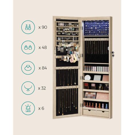 Armoire Bijoux Meuble De Rangement Mural Pour Colliers Boucles D armoire-bijoux-meuble-de-rangement-mural-pour-colliers-boucles-d