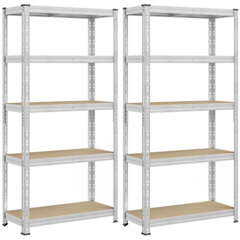 Étagère de rangement charge lourde étagère de garage 50 x 100 x 200 cm capacité de charge jusqu’à 875 kg montage facile tablettes réglables gris (1/3)