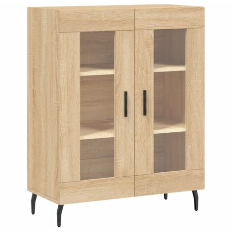 Buffet bahut commode armoire meuble de rangement organisateur cuisine salle de séjour salon sonoma 69,5 x 34 x 90 cm bois d'ingénierie marron (1/5)
