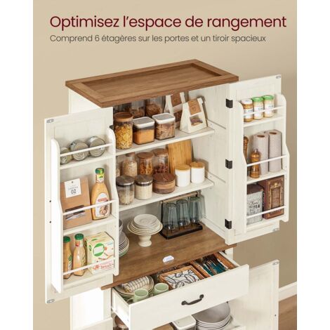 VASAGLE Buffet Haut Cuisine, euble de Rangeent, Aroire, Vaisselier