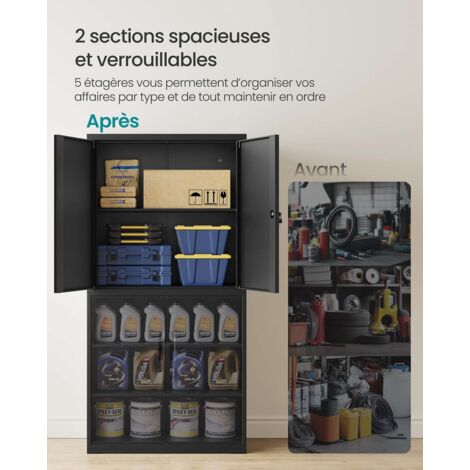 Etagère Modulable Avec 5 Tablettes Ajustables 180x40x40cm 175kg O91 8429160025951