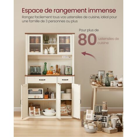 Meuble de rangement moderne en chêne avec panneaux, buffet, étagères réglables