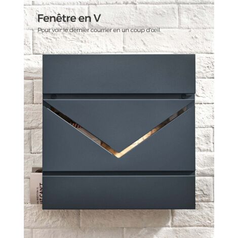 Boîte Aux Lettres Murale BeXom - RAL 7016 Anthracite - Avec Fente Journal - Design 5