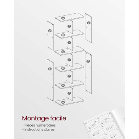 Séparateur de pièce Vicco Domus, compartiments ouverts, blanc, bibliothèque
