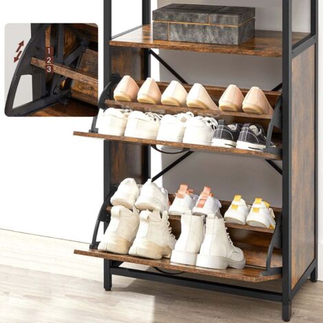 Hoiwio Organiseur De Chaussures Ottoman - Séparateurs Réglables, Pouf Pliable Multifonction Pour Placard