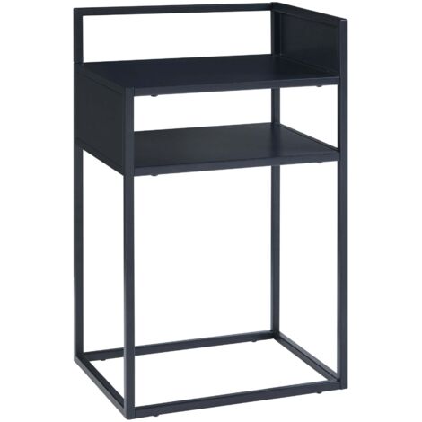 Table d'appoint acier 65 x 40 x 30 cm noir mat