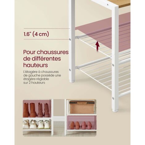 VASAGLE Porte-Manteau Mural, Étagère à Chaussures, Étagère Murale Avec Tringle Et 5 Crochets Rangement Chaussures Cadre En Metal Pour Couloir Marron Rustique Et Noir 60463153 VASAGLE Porte-Manteau Mural, Étagère à Chaussures, Étagère Murale Avec Tringle Et 5 Crochets Rangement Chaussures Cadre En Metal Pour Couloir Marron Rustique Et Noir 60463153