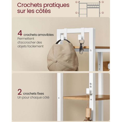 Porte-manteau, avec Porte-chaussures, 5 Étagères de Rangement, 9 Porte-manteau, avec Porte-chaussures, 5 Étagères de Rangement, 9