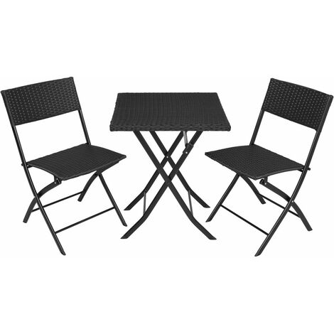 Salon de jardin 2 personnes noir (1/5)