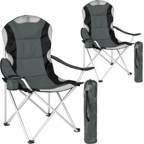 Outsunny Lot de 2 chaises de Jardin Set Basic de 2 chaises Pliantes Chaise de Camping Chaise de Balcon accoudoir Dossier réglable en 5 Positions Oreiller Amovible fourni Tissu Oxford textilène Noir