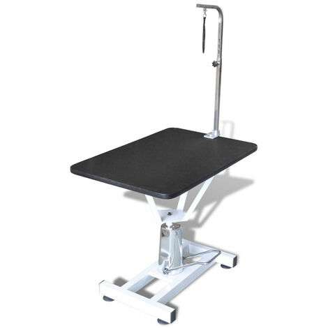 Table de toilettage pour chiens surface antidérapante réglable hydraulique noir