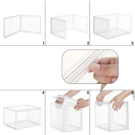 Flip Top Boîte à chaussures transparente en plastique blanc 10 Pcs
