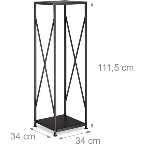 Étagère de cheminée acier 111 cm noir (1/3)