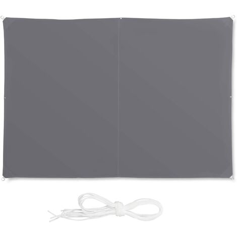 Voile d'ombrage rectangle 2 x 3 m gris (1/5)