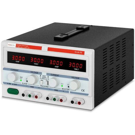Alimentation de laboratoire - 2 x 0-30 V/ 0-3 A CC - 1 x 5 V / 3 A - 180 watts