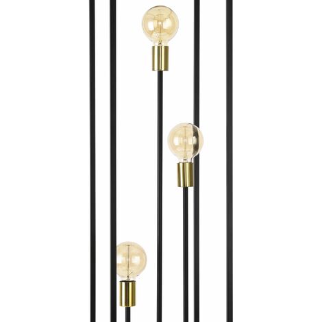 Lampadaire lampe sur pied métal e27 noir 140 cm