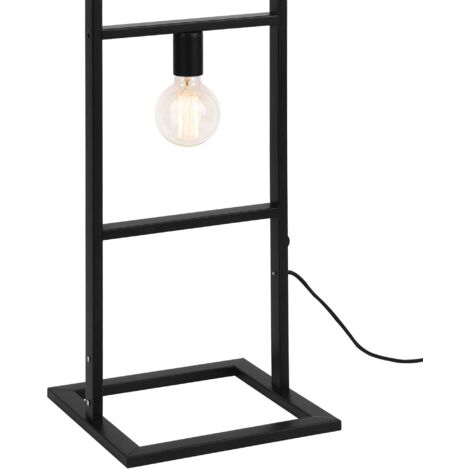 Lampadaire lampe à pied métal noir 4 x e27 142,5 cm