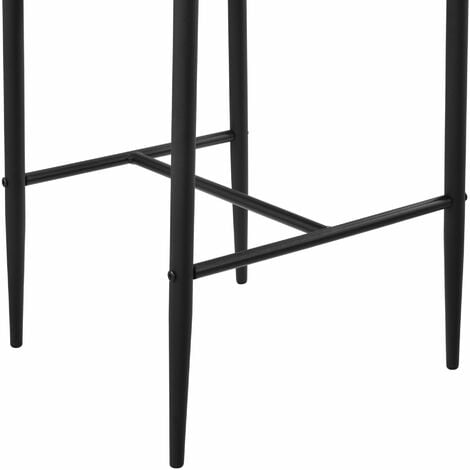 Lot de 2 tabourets de bar chaises avec pieds en acier assise synthétique et hauteur d'assise 66 cm noir