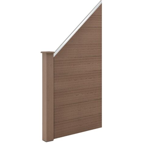 Clôture de jardin brise vue brise vent bois composite 180 x 96 cm brun (1/3)