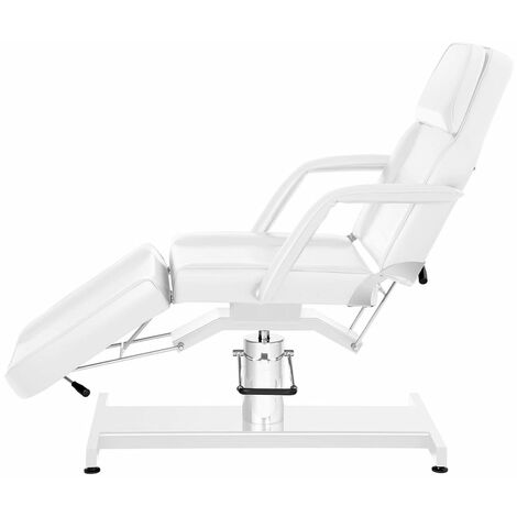 Fauteuil esthétique professionnel synthétique PVC fer et inox blanc