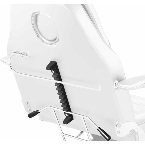Fauteuil esthétique professionnel synthétique PVC fer et inox blanc