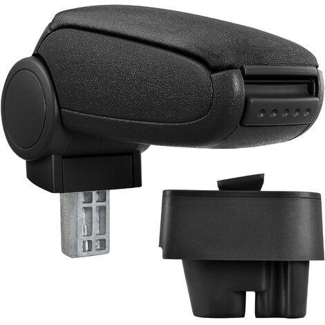 Accoudoir central pour PEUGEOT 207, 207 SW, 207 CC - avec compartiment - rembourré - textile - noir (1/5)