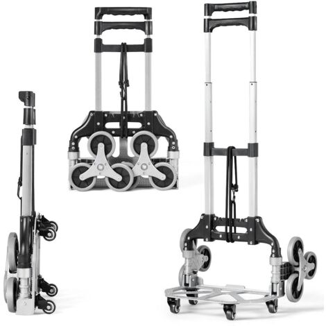 LZQ Diable pliable, chariot de transport Charge maximale 60 kg Chariot de manutention acier avec Diable Pliant 2 Roues, 95 x 38 x 38,5 cm