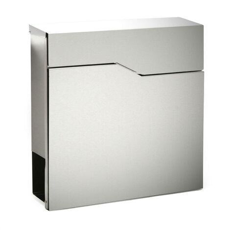 Boite aux lettres design acier inoxydable compartiment journaux poste acier inoxydable argenté (1/5)