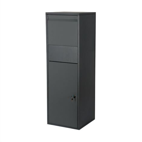 Boîte à colis verrouillable sur pied courrier paquet 46 x 45 x 140 cm anthracite (1/5)