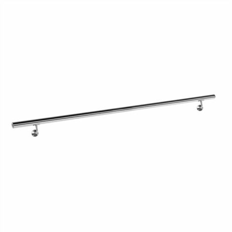 Kit main courante rambarde support mural 200 cm escaliers acier affiné (1/5)