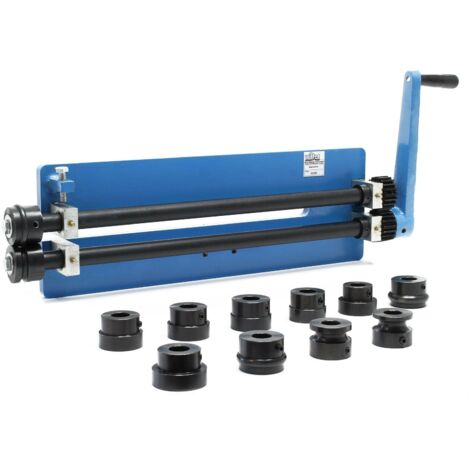 Helloshop26 – Cintreuse manuelle à rouleaux pour tôle – Profondeur d'insertion 440 mm – Rouleaux à billes pour rainures précises – Poids 24 kg