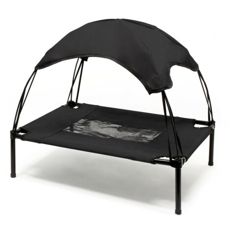 Transat chien 122 m 30 kg max lit surélevé protection soleil XL relax noir (1/3)