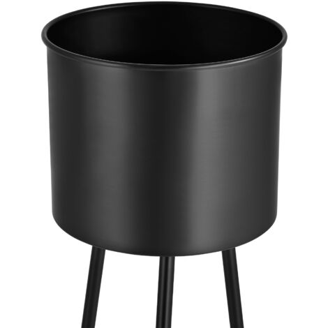 TRIROCKS Lot De 3 Pots De Fleurs Avec Support Pour Plantes D'intérieur De 73,7 Cm, 45,7 Cm Et 30,5 Cm Pour Salon, Coin, Cuisine, Bureau, Jardin, Balcon, Terrasse (noir