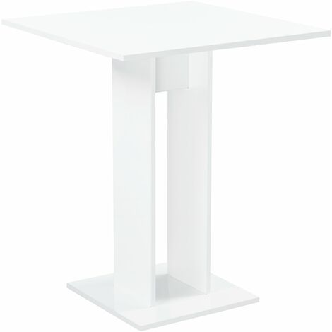 Table à manger de forme carrée pour salle à manger cuisine salon 78 cm blanc brillant (1/5)