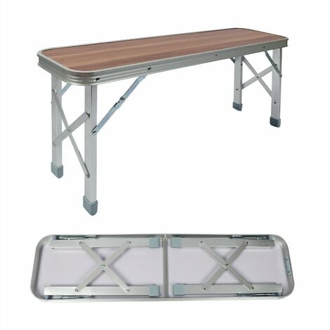 Table de camping pliante portable 2,3 pieds effet bois aluminium fête  barbecue à