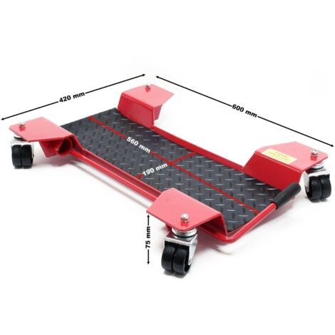 Chariot roulant range moto aide manœuvre et stationnement 60 cm support rail béquille