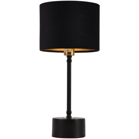 Lampe de table lampe de bureau métal flanelle noir cuivre E14 39 cm (1/3)
