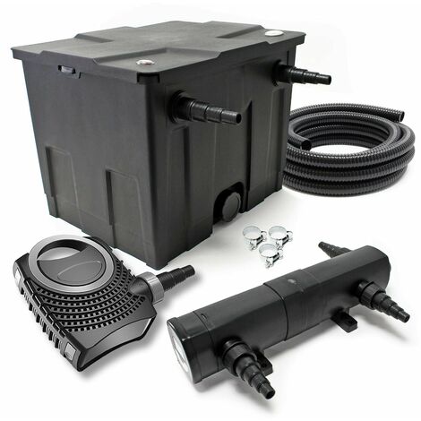 Kit set de filtration 24 watts pompe 8000 litres par heure tuyau 10 m (1/5)