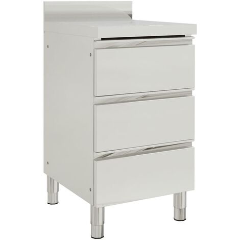 Armoire de cuisine commerciale 96 cm avec 3 tiroirs acier Inoxydable (1/5)