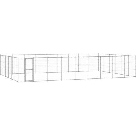 Chenil extérieur cage enclos parc animaux chien extérieur acier galvanisé 65,34 m²